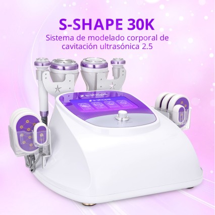 Máquina ultrasónica para el cuidado facial y adelgazamiento corporal con forma de S de 30K