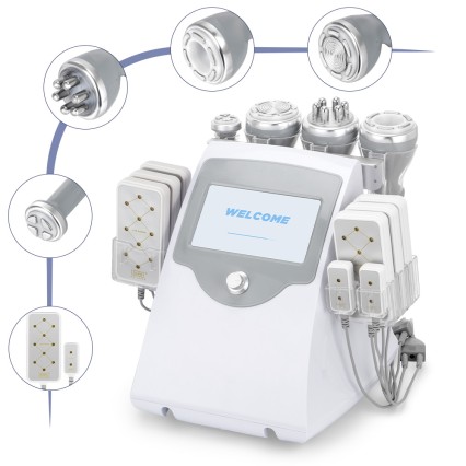 6 en 1 Máquina de cavitación en forma de S 30k con radiofrecuencia para esculpir el cuerpo