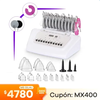 Máquina de microcorriente EMS con ventosas para tonificación muscular y masaje de glúteos